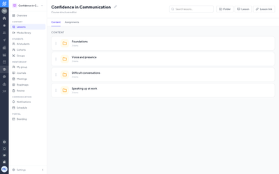 Flagmer course builder with modules and lessons